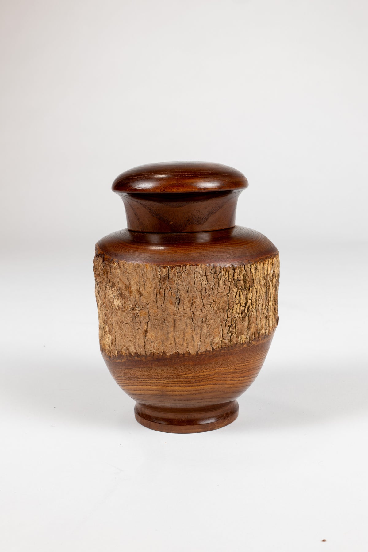 Japanese Bark Edge Wood Bowl and Vase Set