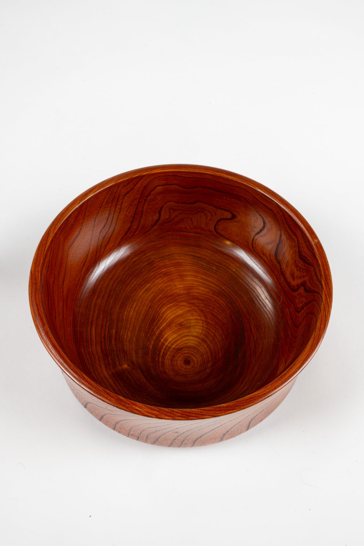 Japanese Keyaki Lidded Bowl with Fish Motif