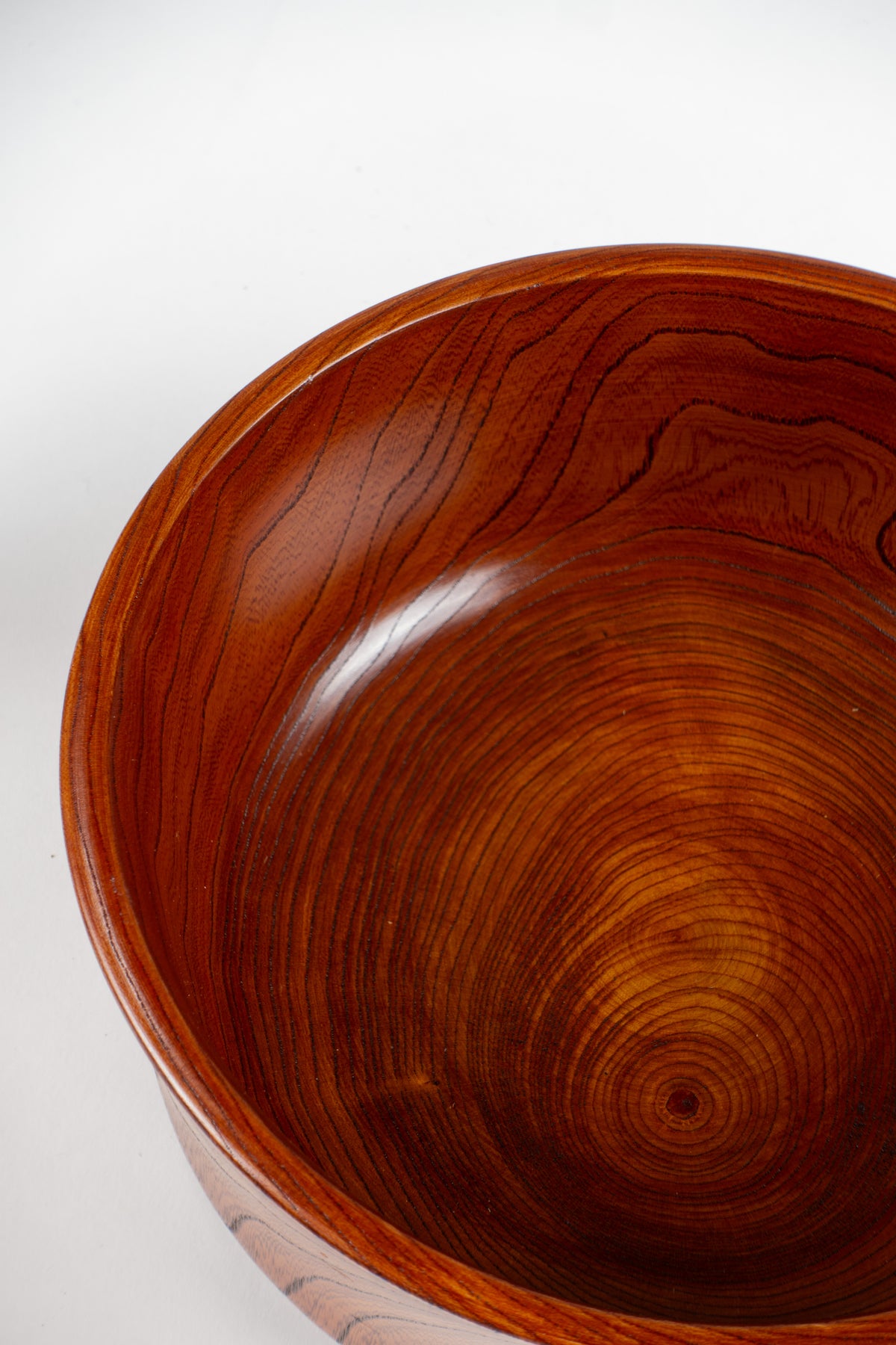 Japanese Keyaki Lidded Bowl with Fish Motif