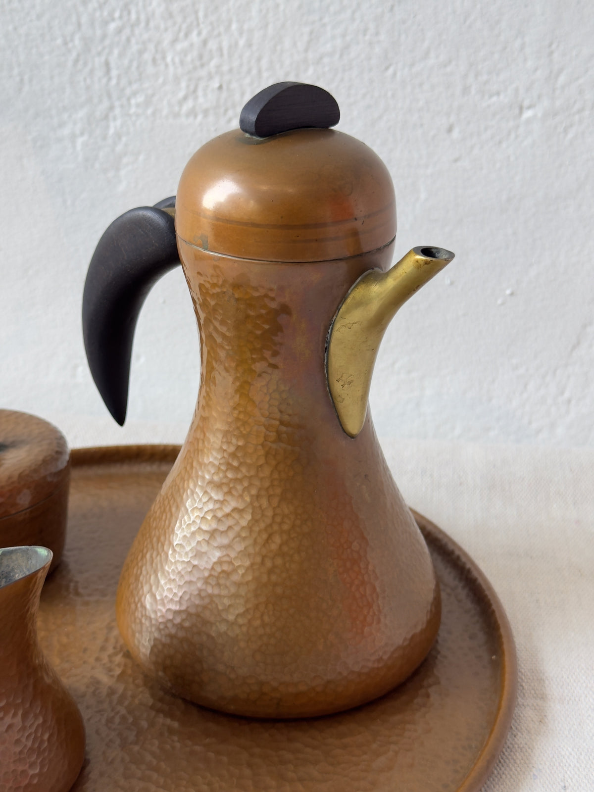 Karl Hagenauer Style Hammered Copper Coffee Set, photo 4