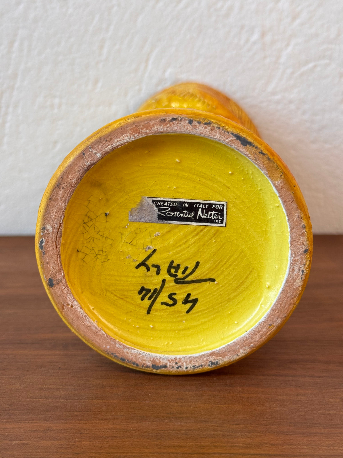Aldo Londi for Rosenthal Netter Yellow Owl Vase, photo 3