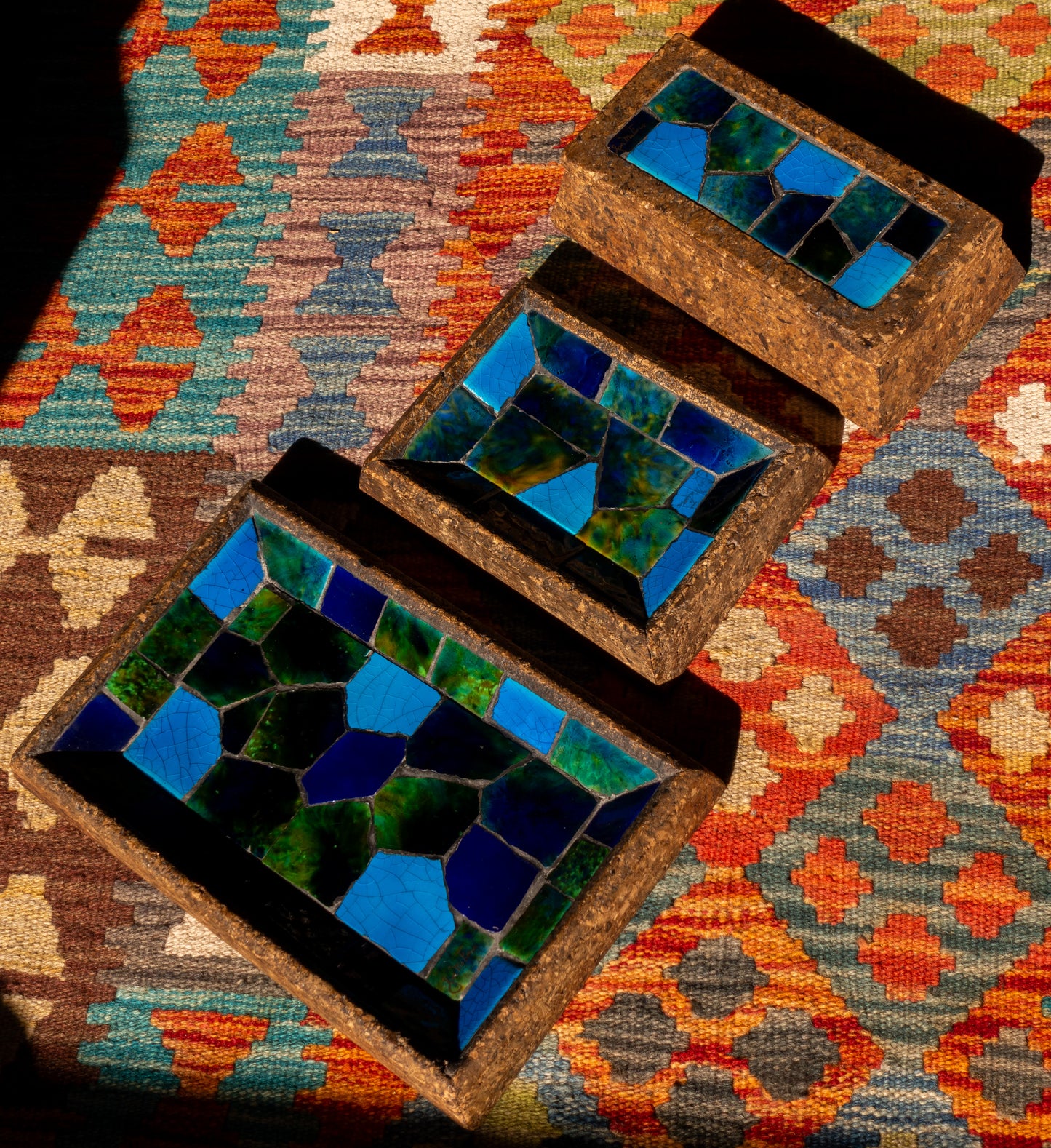 Jon Matin Mosaic Cork Tray & Box Set